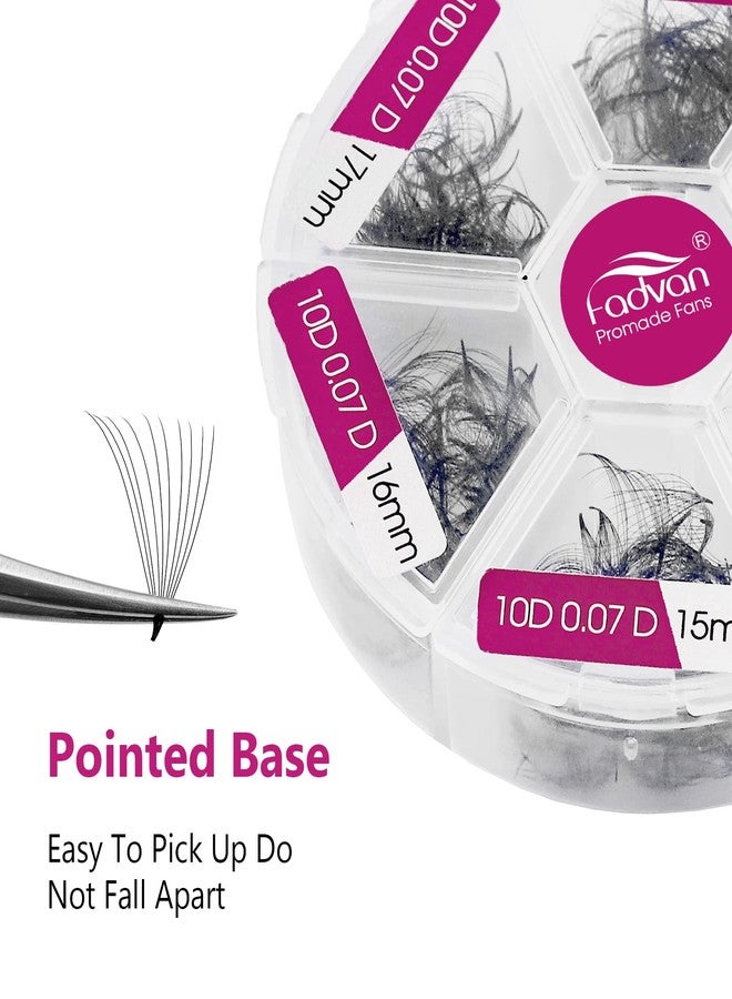 FADVAN 600 Premade Fans Eyelash Extensions Mixed Tray 15-20mm 10d Premade Volume Eyelash Extensions 0.07mm Thickness Handmade Loose Fans (10D-0.07D,15-20mm) - Image 3